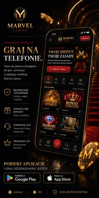 Marvel Casino aplikacja mobilna na Android i iOS