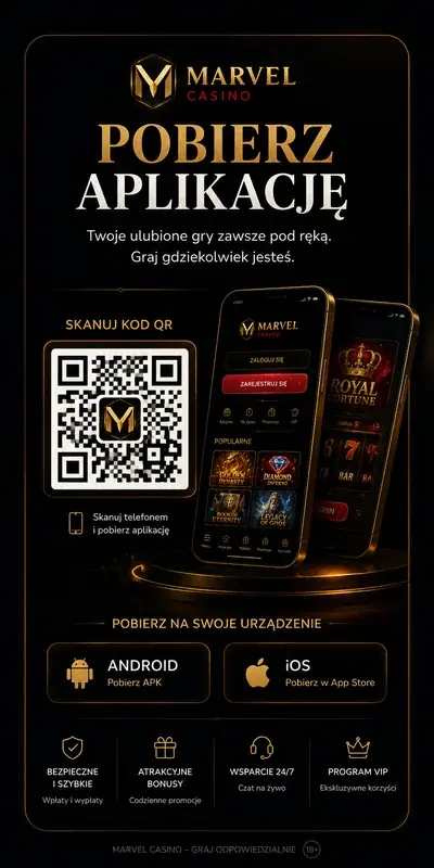 Marvel Casino pobierz aplikację z kodem QR na Android i iOS