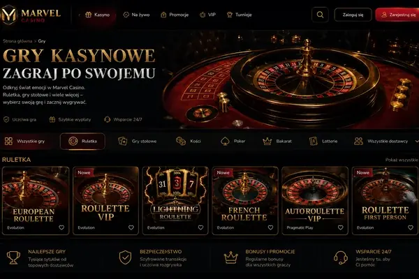Marvel Casino kategoria ruletka i gry stołowe online