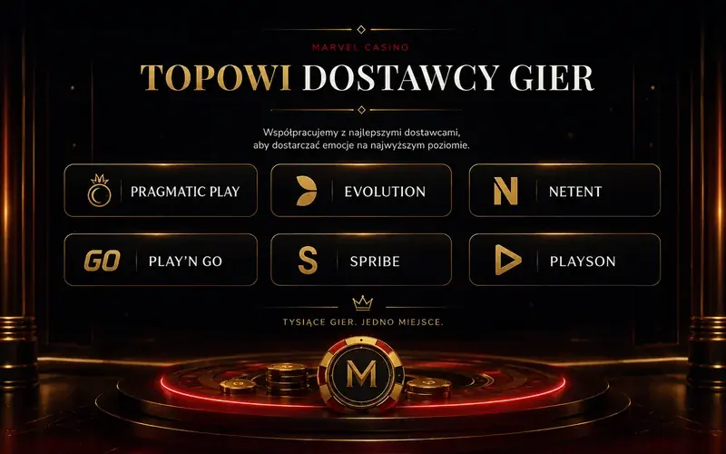 Marvel Casino dostawcy gier i ikony topowych providerów